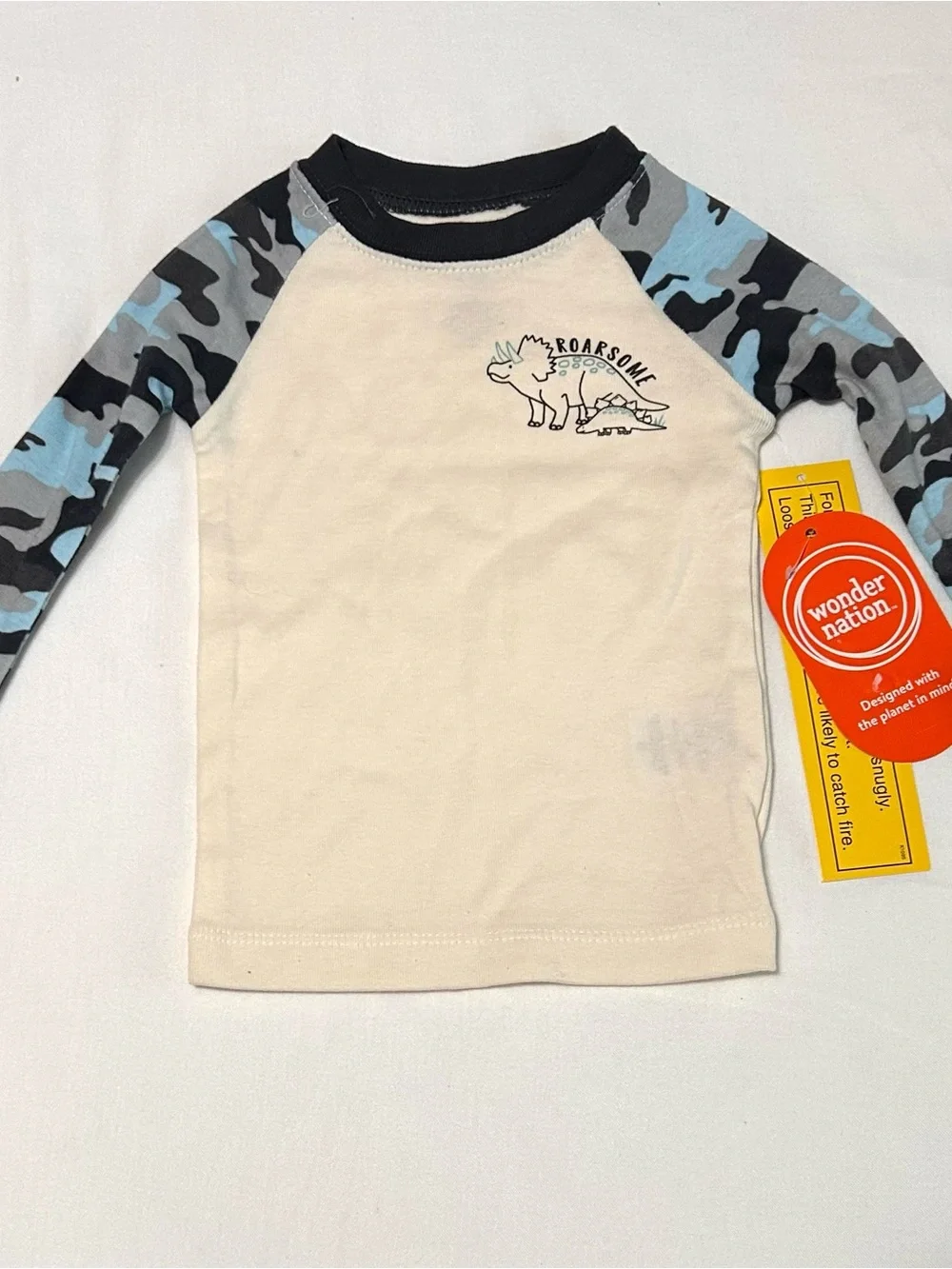 12 month Carter's 3 pieces! Blue Dinosaur Camo, Fleece Penguin and Acorn Sleeper